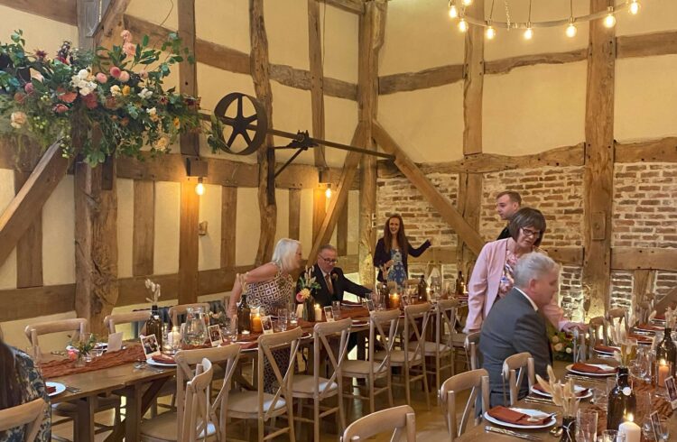 Barns and Yard A converted barn wedding meal