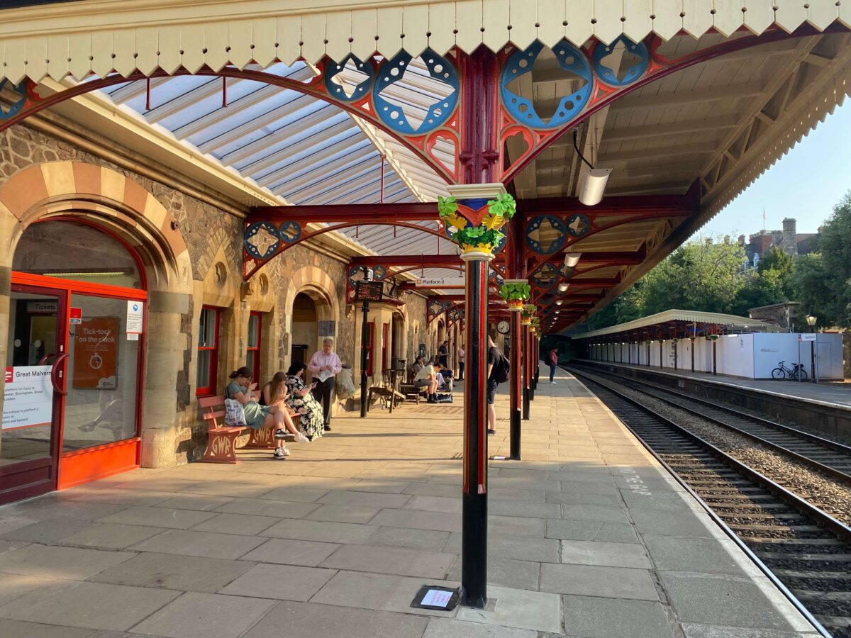 Great Malvern Train Station's colourful ironwork