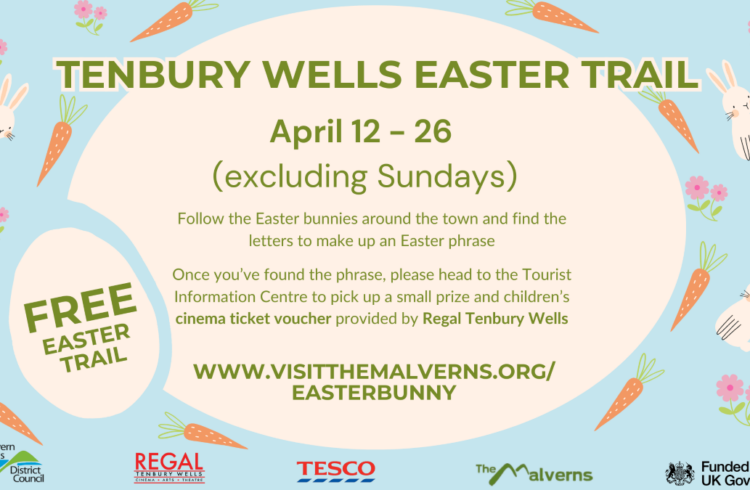 Cartoon Easter bunny trail advertisement